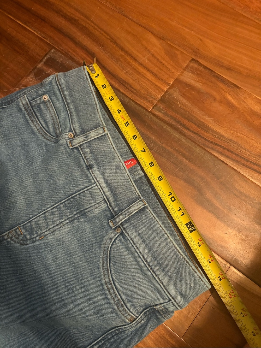 SPANX Kick Flare Jeans Light Wash Denim Women’s Large Pull-On Stretch (1410) - Picture 6 of 8